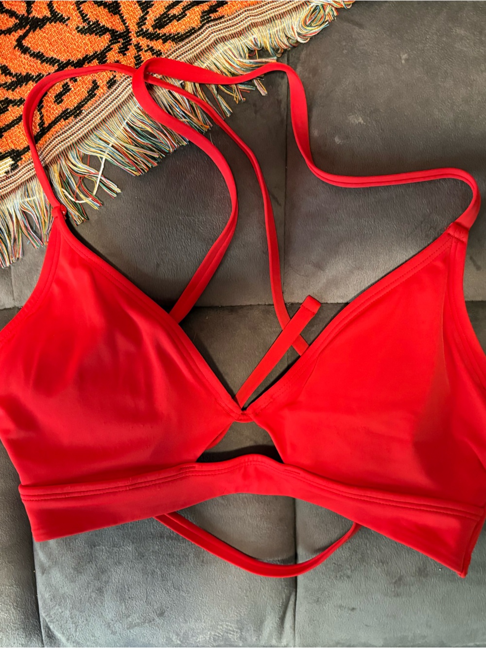 Target Red Women's Triangle Swim Top - Strappy Back